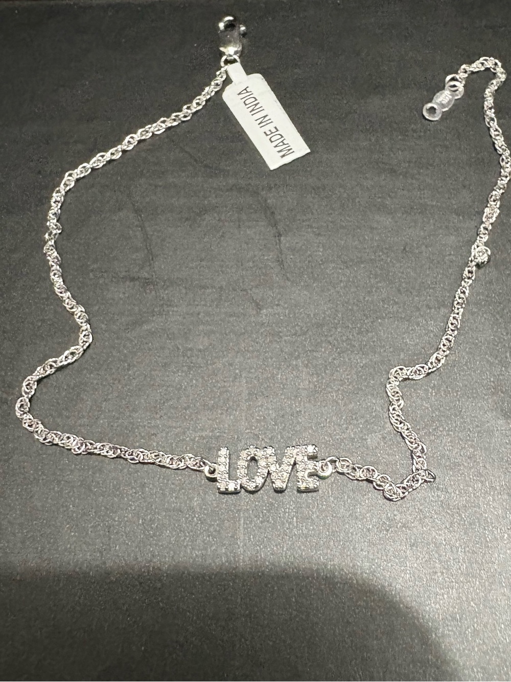 Kay Jewelers Diamond Love Anklet 1/15 ct tw Round Cut Sterling Silver $40.00
